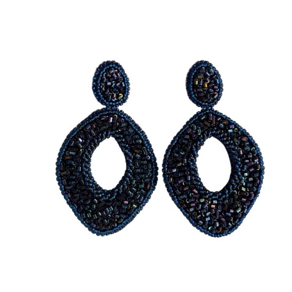 BLAUW GLITTER OVAAL