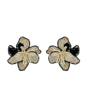 Paulie Pocket | Bo Blossom Earrings - Beige Black