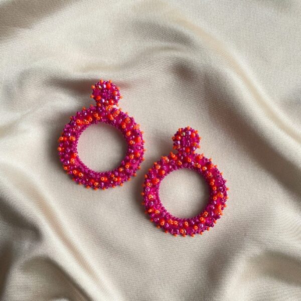 LIZZY EARRINGS - FUCHSIA ORANJE - Afbeelding 2