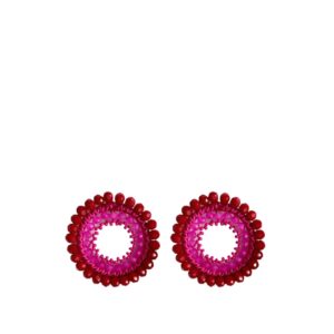 Paulie Pocket | Elegant Hoops - Fuchsia Red
