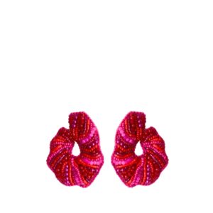 Paulie Pocket | Glamorous Curl Earrings - Fuchsia Red