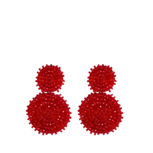Paulie Pocket | Small Double Beads Earrings - Red