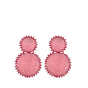 Paulie Pocket | Small Double Beads Earrings - Pink Red