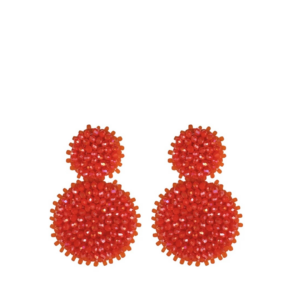 Paulie Pocket | Small Double Beads Earrings - Orange