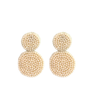 Paulie Pocket | Double Beads Earrings - Light Beige