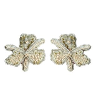 Paulie Pocket | Statement Flower Earrings - Beige