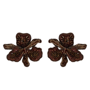 Paulie Pocket | Statement Flower Earrings - Brown