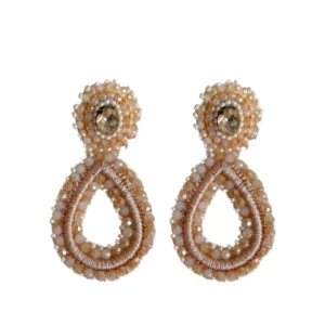 Paulie Pocket | Tarah Drops Stone Earrings - Beige