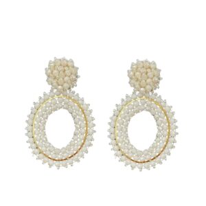 Paulie Pocket | Grande Liva Earrings - Light Beige