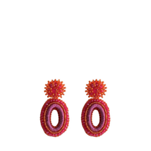 Paulie Pocket | Small Ivy Earrings - Fuchsia Orange