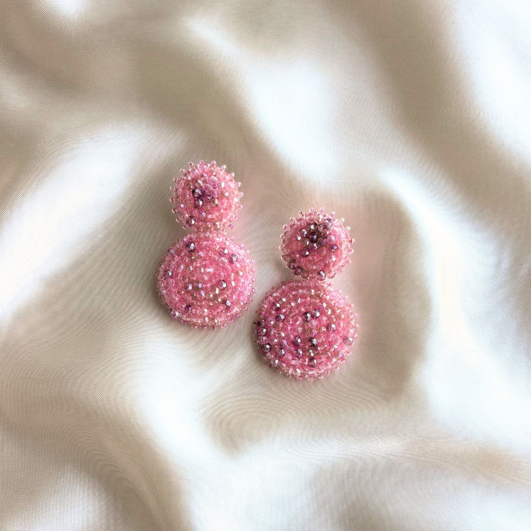 Paulie Pocket | Small Double Beads Earrings Millennial Pink - Afbeelding 2