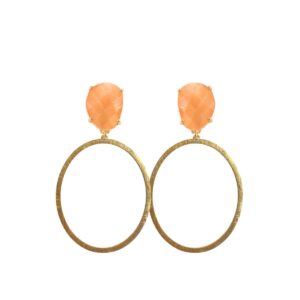 Paulie Pocket | Peach Golden Hoops