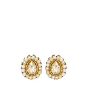 Paulie Pocket | Lily Earrings - Beige-Gold