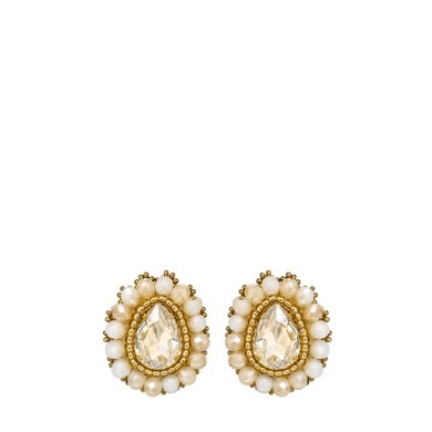 Paulie Pocket | Lily Earrings - Beige-Gold