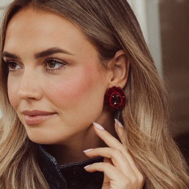Paulie Pocket | Lily Earrings - Burgundy - Afbeelding 2
