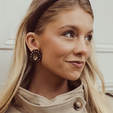 Paulie Pocket | Lily Earrings - Brown-Gold - Afbeelding 2