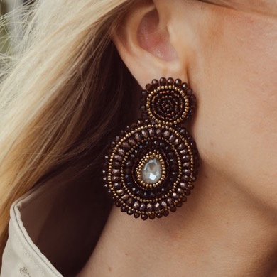 Paulie Pocket | Juliet Glam Earrings - Brown - Afbeelding 2