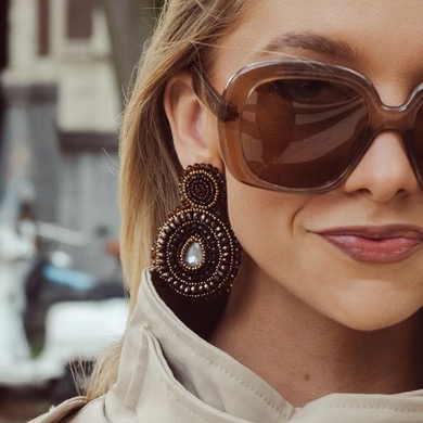 Paulie Pocket | Juliet Glam Earrings - Brown - Afbeelding 3